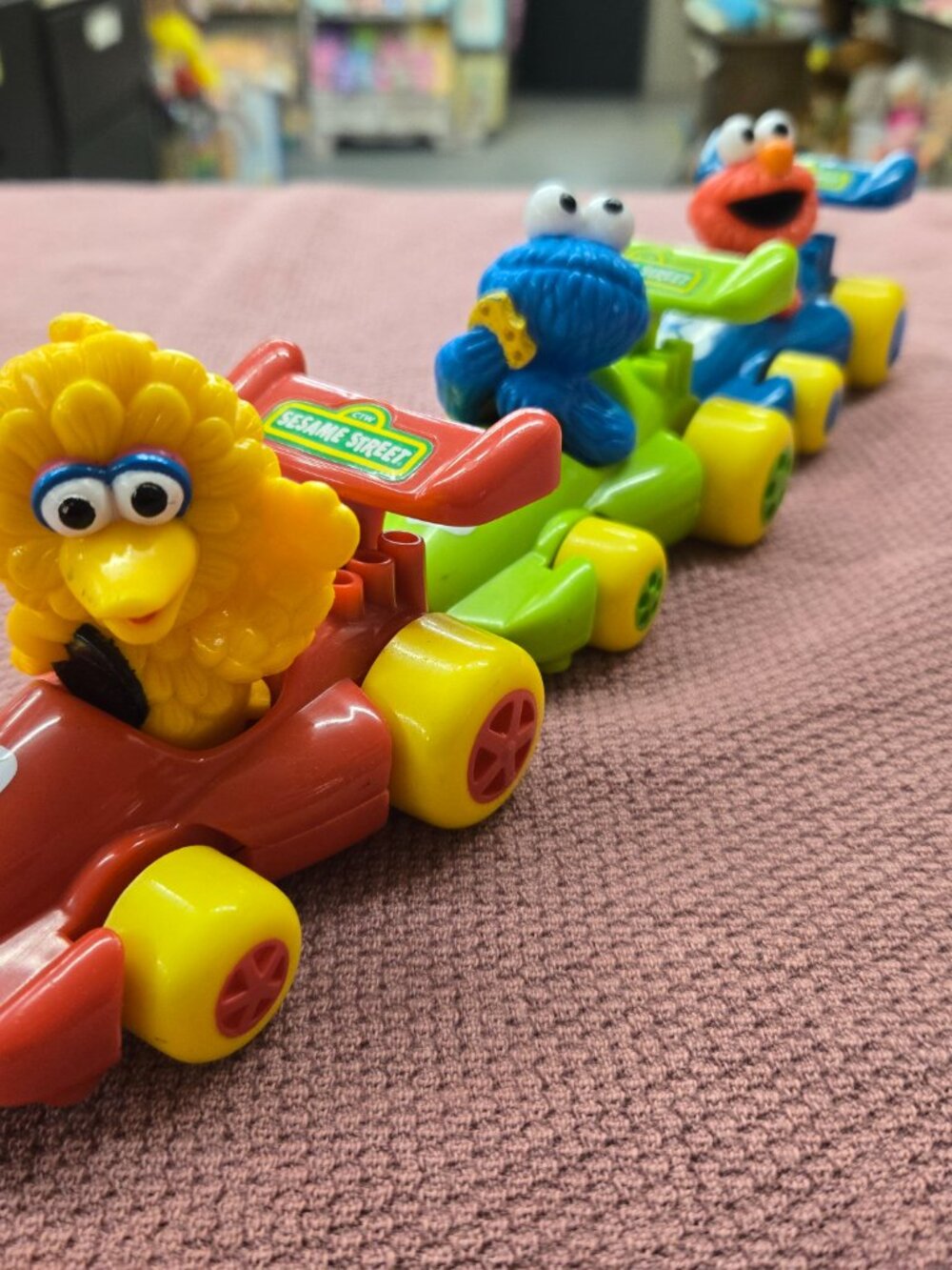 Sesame Street 1 2 3 magnetic joining race cars Big Bird Elmo Cookie Monster